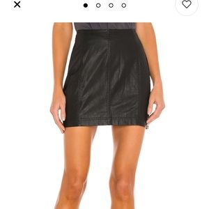Modern Femme Faux Leather Mini Skirt in black free people